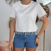 QUINCE MODAS Camiseta Cropped Borlones Pastel | Camisas Y Tops